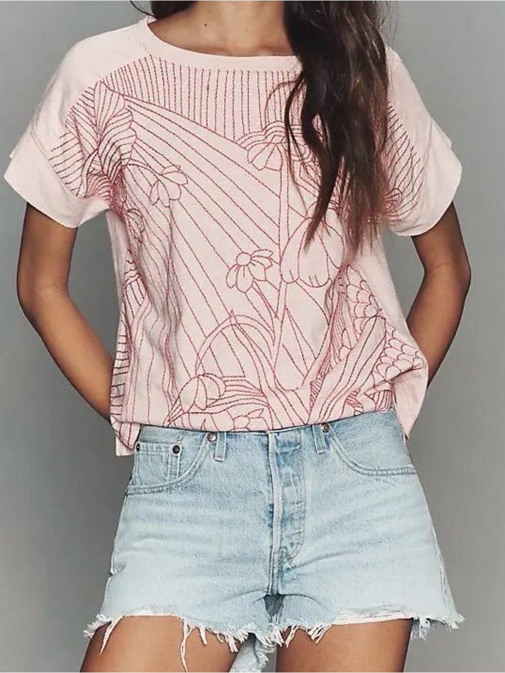 Anthropologie Stitched T-Shirt
